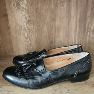 Salvatore Ferragamo Kiltie Black Tassel Wingtip Loafers Mens 13 A